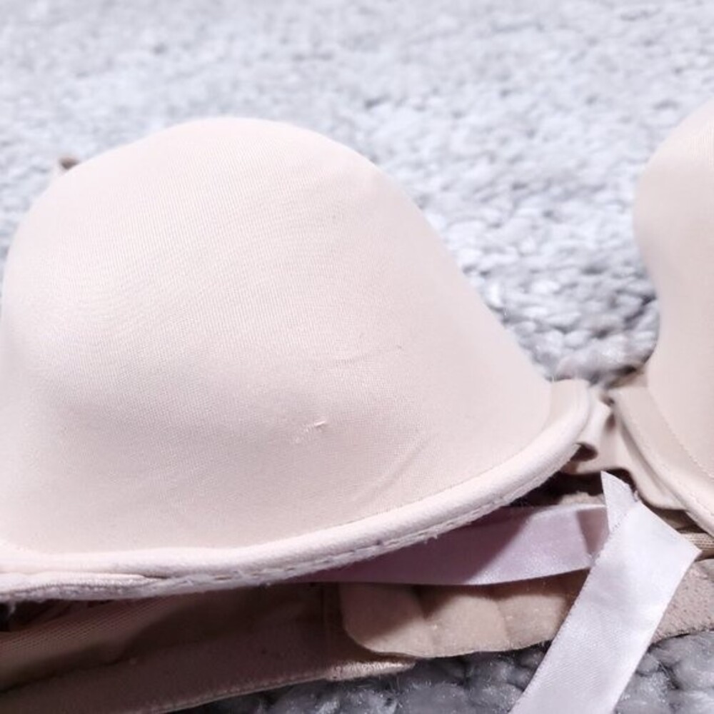 Victoria's Secret PINK Wear Everywhere T-Shirt Lightly Lined Bra 36D Beige Tan - Picture 4 of 13